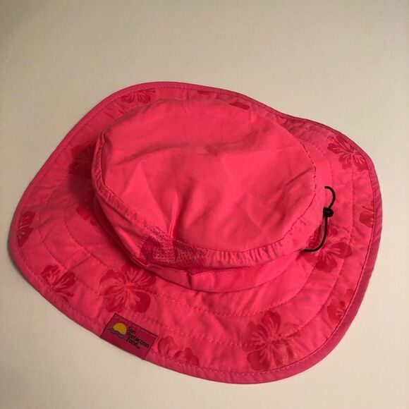 Sun Protection Zone Hat Bucket Floral Pink UPF 50 Girls Beach Vacation Travel - Picture 4 of 9